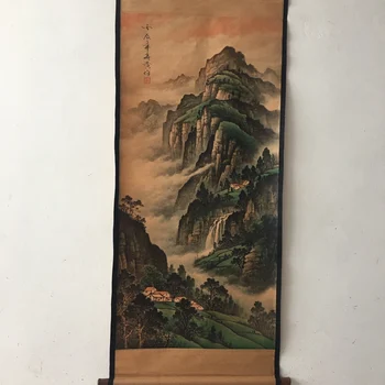 Антикварная живопись, традиционная каллиграфия и роспись, традиционный пейзаж из старой бумаги Хуанцзюнь