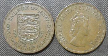 Британский Джерси, 300-летие коронации Карла II в 1960 году, Памятная монета, 100% оригинал