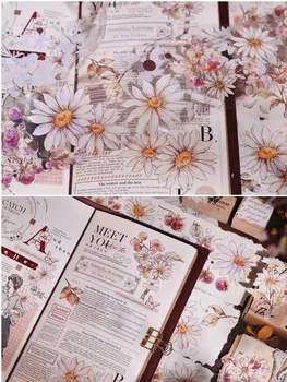 Винтажная лента Dasiy с цветочным рисунком Washi PET для изготовления карточек-планировщиков, декоративная наклейка для плана скрапбукинга 