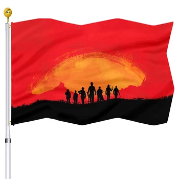 Винтажный флаг ковбоев Red Dead Redemption 2 для наружных украшений комнаты в общежитии колледжа, сшитые флаги, баннеры с латунными втулками