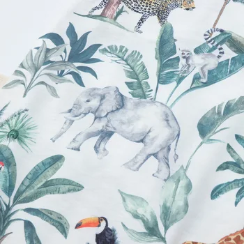 внешнеторговое пальто от 0 до 2 лет с рисунком лесных животных, жирафа, попугая, жилет с пятнами, цельная одежда для детей