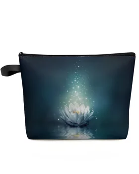 Волшебный Лотос на поверхности воды, дорожная косметичка большой емкости, Переносная сумка для хранения макияжа, женский водонепроницаемый пенал