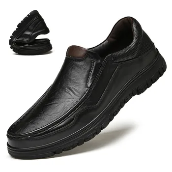 Высококачественная обувь из натуральной кожи, мужские удобные кроссовки из воловьей кожи, мужская новая дышащая нескользящая повседневная обувь, роскошные мужские лоферы