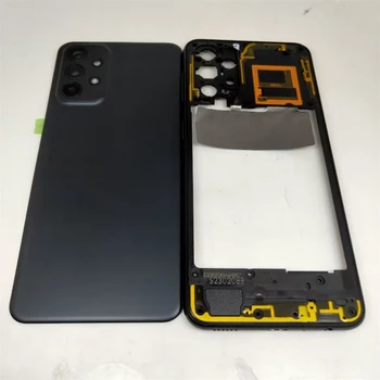 Для Samsung Galaxy A23 4G 5G A235 A236 Корпус батарейного отсека Средняя рамка Задняя крышка с деталями для ремонта объектива камеры