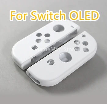 Замена для NS Switch OLED Joy-Con, белая левая и правая ручки, корпус, крышка корпуса со средней рамкой