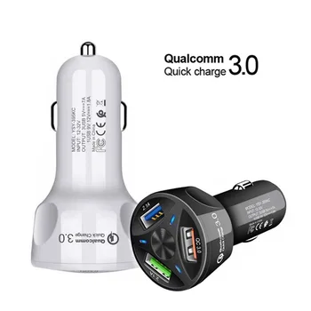 Зарядка QC3.0, устанавливаемая в автомобиле 3.1A, Для телефона, устанавливаемого в автомобиле, Выходной порт 3USB, Быстрая зарядка, зарядка поворотной пластины