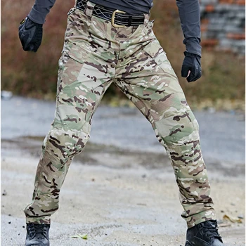 Камуфляжные военные брюки с несколькими карманами, мужские повседневные брюки-карго, уличные походные армейские тактические спортивные штаны, большие размеры 6XL