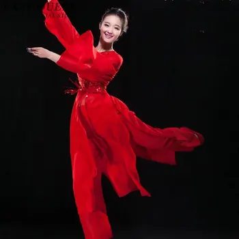 Китайский народный танец платья для соревнований по бальным танцам Китайский традиционный костюм сценическая одежда женские восточные костюмы KK799 S