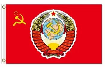 коммунистические советские флаги с серпом и молотом, баннеры размером 3x5 футов
