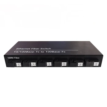 Коммутатор Ethernet 6F2E 10/100 М 6 Оптоволоконных Портов 25 КМ 2 UTP RJ45 Быстрый Волоконно-Оптический Коммутатор Erhetnet с источником питания 5V 2A