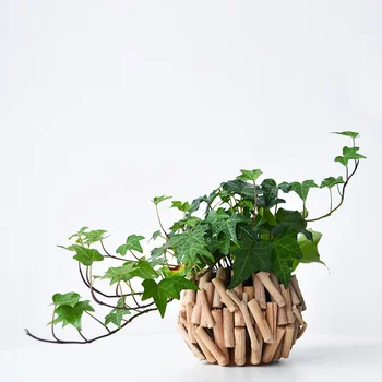 Креативная деревянная ваза в скандинавском стиле, Роскошное украшение стола в гостиной, Домашний контейнер для искусственных цветов ручной работы