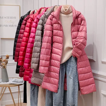 Куртка для женщин 2022, Осенне-зимнее новое тонкое пальто с капюшоном для женщин, однотонные куртки