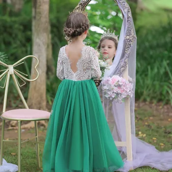 Летние кружевные платья с открытой спиной для девочек, детское свадебное платье принцессы с цветочным узором, детская одежда, костюм 3, 6, 8, 10, 12 лет