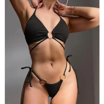 Летние черные сексуальные бикини 2023, Женские купальники, женский купальник, одежда для плавания, купальники, Бразильский комплект бикини, пляжная одежда для купальщиц