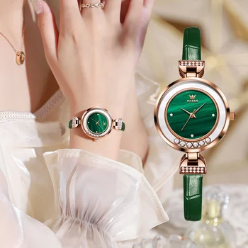 Модные кварцевые часы OLEVS 5540 для женщин, роскошные креативные женские наручные часы с водонепроницаемым ремешком из нержавеющей стали