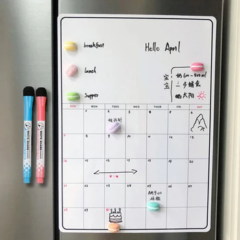 Набор магнитных календарей на месяц сухого стирания-Еженедельник на магнитной белой доске и органайзер для продуктов для кухонного холодильника