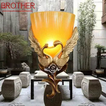 Настенное бра BROTHER Contemporary Swan с золотым светодиодом для помещений, романтическое креативное освещение для домашнего декора гостиной и спальни