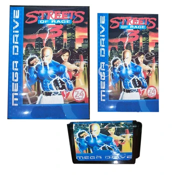 Новейшая 16-битная игровая карта MD для Mega Jap / US EU Streets of Rage 3 В обложке нового поколения с розничной коробкой и руководством пользователя