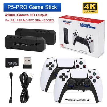 Новинка для игровой консоли P5-PRO 64 ГБ 30000 128 ГБ 40000 Игр HDTV Game 3D Два геймпада для PS1/PPSPP/MAME Arcade GameStick