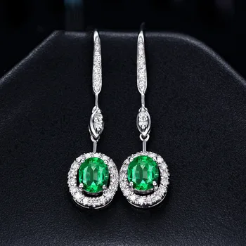 Новые темпераментные европейские и американские серьги с имитацией изумруда и зеленого турмалина treasure long earrings