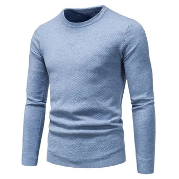Новый Осенне-зимний мужской свитер с круглым вырезом, мужской теплый вязаный пуловер, свитера, Повседневная Нижняя рубашка, Вязаные свитера, Пуловеры