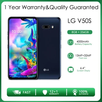 Оригинальный разблокированный смартфон LG V50S ThinQ 5G с одной Sim-картой, 8 ГБ оперативной памяти + 256 ГБ восьмиядерного 13MP 6,4 