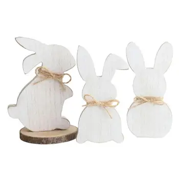 Пасхальный орнамент в виде кролика, Пасхальный кролик для домашней вечеринки, 3 шт., подвеска в виде пасхального кролика, очаровательное украшение в виде кролика, подвесные поделки своими руками
