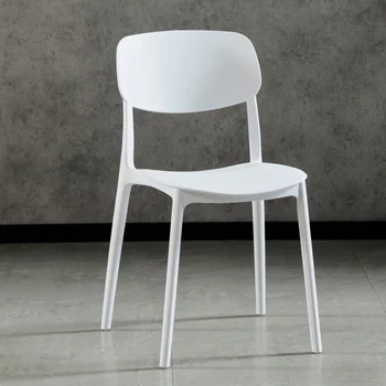 Переносные обеденные стулья с поддержкой спины, современные эргономичные Пластиковые Белые Ленивые Обеденные стулья, Одноместные Минималистичные Sillas Товары для дома