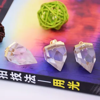 Подвеска из натурального горного хрусталя и кварца Femme 2019 Прозрачный кристалл кварца, исцеляющий Маятник, позолоченное ожерелье-пуля, подвеска для женщин
