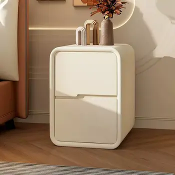 Прикроватный столик из массива дерева, Простой современный Маленький Мини-Итальянский Легкий Роскошный Кожаный Шкафчик для спальни, мебель для прикроватной тумбочки