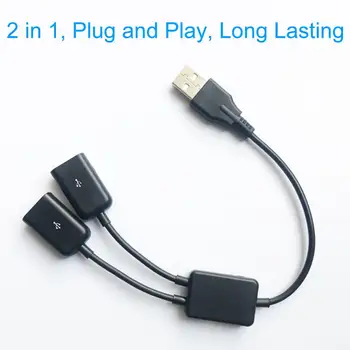 Прочный удлинитель USB-кабеля Plug Play Для защиты от помех При передаче данных от 1 мужчины до 2 женщин USB-концентратор данных Адаптер питания