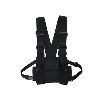 Рация с 3 карманами, нагрудная сумка на молнии для Motorola Baofeng Kenwood, передняя сумка, жилет, чехол для переноски