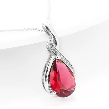 Розово-красное рубиновое ожерелье с подвеской в виде сердца любви для женщин, модные подарки для вечеринок, металлический ободок, украшение из страз, украшения для ключиц