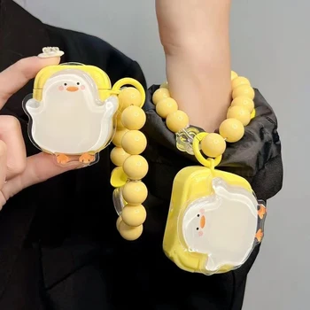 Симпатичная желтая утка Брелок с желтым шариком для Airpods 3 Pro 2 1 Чехол TPU Силиконовые наушники Беспроводная защитная крышка Bluetooth