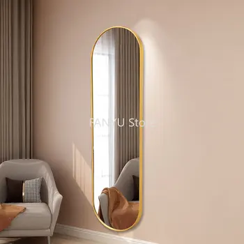 Современные роскошные Металлические декоративные зеркала в гостиную, длинные декоративные зеркала во весь рост, Минималистичный декор для дома WZ50DM