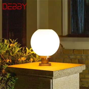 Современный настенный светильник DEBBY Outdoor Solar с абажуром в виде шара, водонепроницаемые светильники для дома на столбах