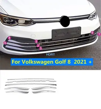 Стайлинг автомобиля Отделка решетки радиатора переднего бампера Литье Рамка решетки Накладка для Volkswagen VW Golf 8 GTI MK8 EA8 2021 + Аксессуары