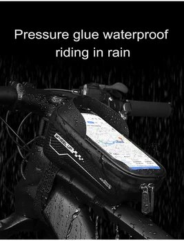 Универсальная велосипедная сумка с верхней трубчатой ручкой, водонепроницаемая высокочувствительная сумка для мобильного телефона с сенсорным экраном, разъем для наушников, сумка для трубки