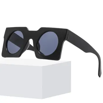 Уникальные пляжные солнцезащитные очки Солнцезащитные очки Y2K Мужские солнцезащитные очки с круглыми линзами Квадратные Солнцезащитные очки