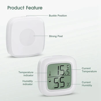 Упаковка из 3 штук для мини-ЖК-цифрового термометра-гигрометра, термометра для детской комнаты, комнаты для престарелых