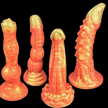 Фаллоимитатор в виде животного, реалистичная силиконовая вагинальная точка G С анальной пробкой на присоске, огромный фаллоимитатор-монстр без рук, женские секс-игрушки для женщин