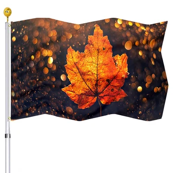 Флаг с кленовым листом для осенних пейзажей Флаги из полиэстера с двойной строчкой и латунными люверсами для наружного и внутреннего домашнего декора Для женщин и мужчин