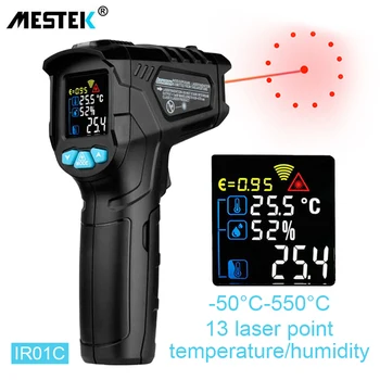Цифровой Инфракрасный термометр MESTEK Измеритель температуры Красочный пирометр влажности с ЖК-экраном IR01C Цифровой термометр