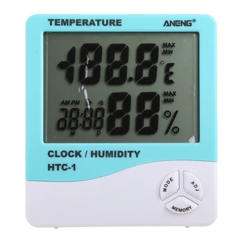 Цифровой Термометр Гигрометр ЖК-Дисплей с двойным температурным будильником Для помещений и улицы Прямая поставка