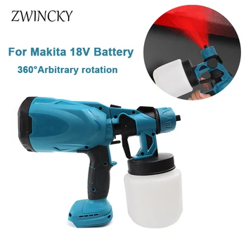 Электрический пистолет-распылитель ZWINCKY, аккумуляторный распылитель краски, аэрограф для автомобильной мебели со стальным покрытием Для Makita, аккумулятор 18 В, без аккумулятора