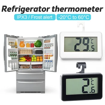 Электронный термометр Бытовой цифровой измеритель температуры Холодильник Настенный Термометр Морозильная камера Сигнализатор замерзания Термометр